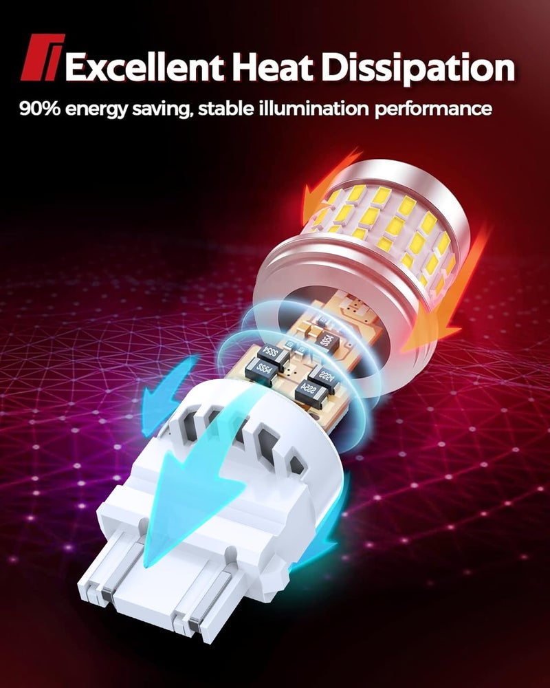 Torchbeam 912 921 LED Bulb T15 Backup Light Bulbs Extremely Bright 3030 SMD Chipsets Error-Free 906 W16W for Back up Brake Reverse Lights 6000K Xenon White (Pack of 2) - Image 5